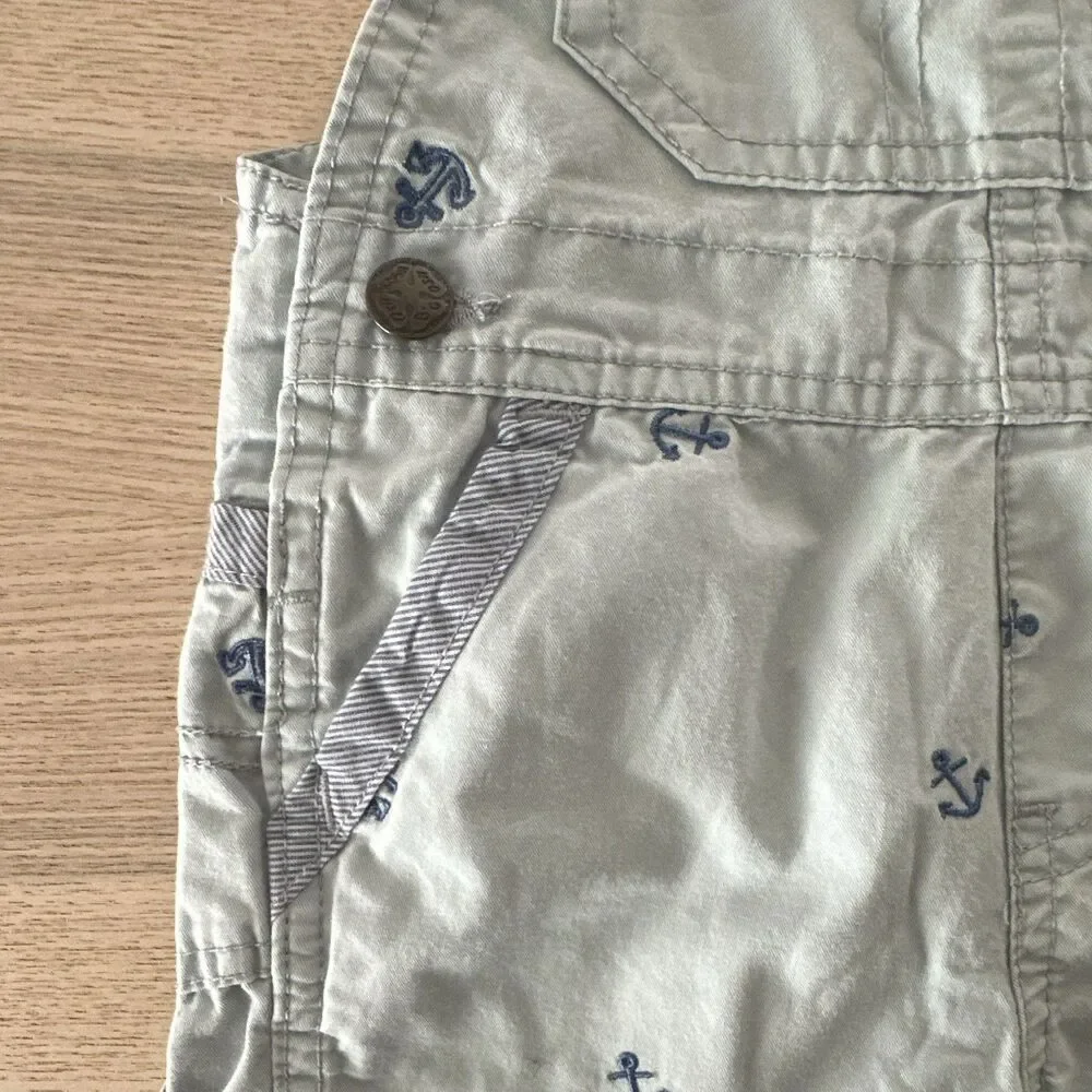 OshKosh B'gosh 24M Light Blue Nautical Anchor Overall One-Piece Adjustable
